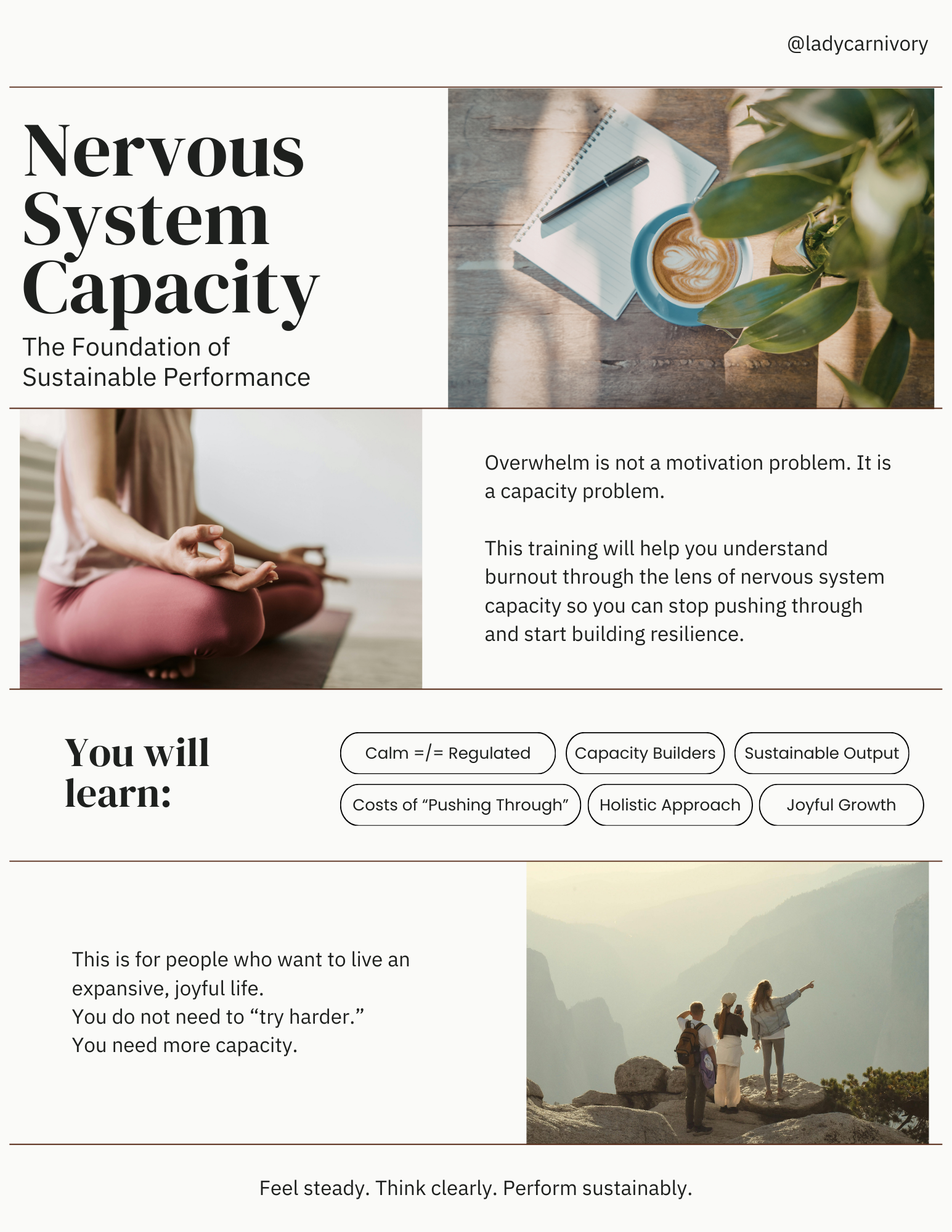 Nervous System Capacity Training Flyer